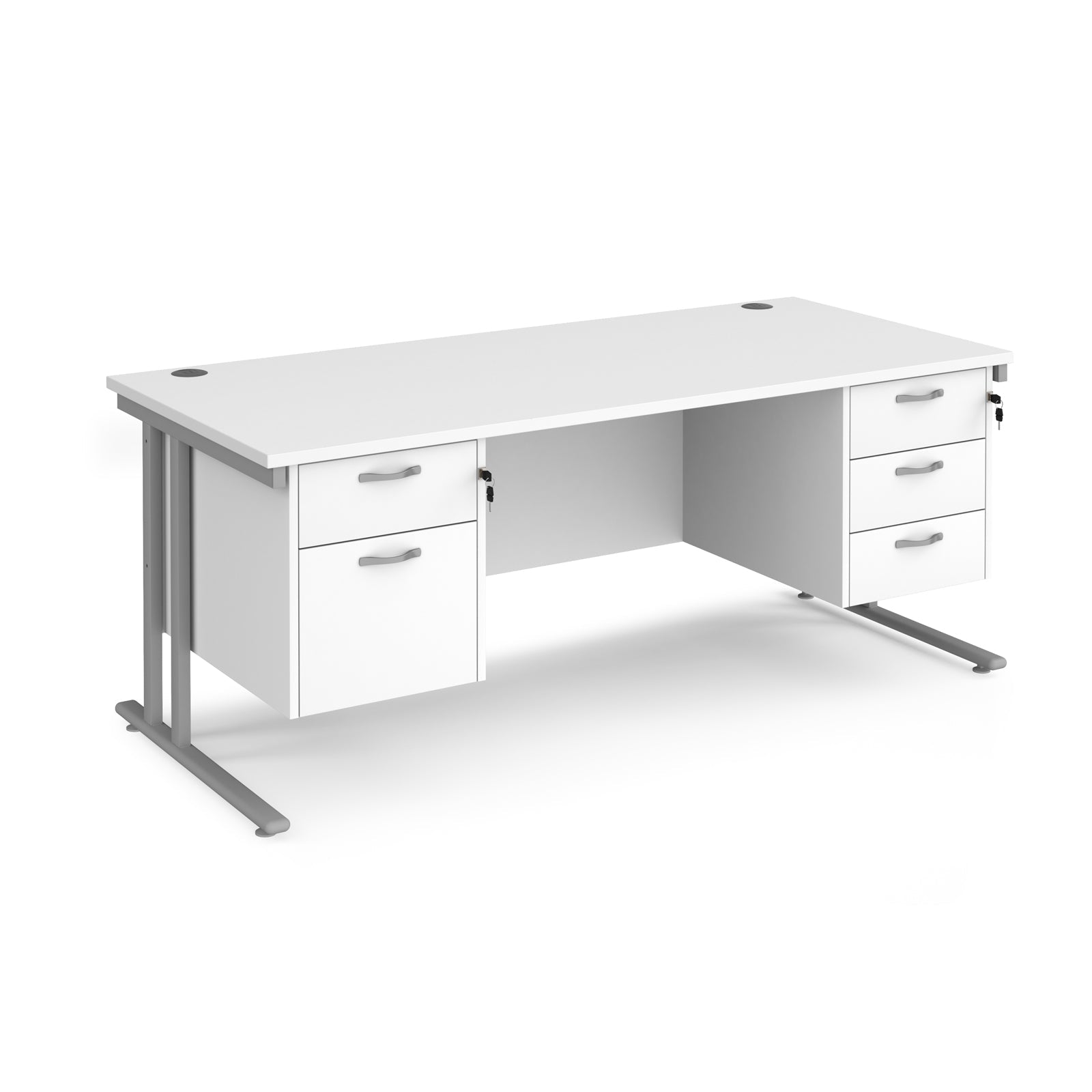 Maestro 25 Cantilever 800Mm Deep Desk With 2 & 3 Drawer Peds