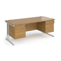 Maestro 25 cantilever 800mm deep desk with 2 & 3 drawer peds