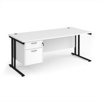 Maestro 25 cantilever 800mm deep desk with 2 drawer ped