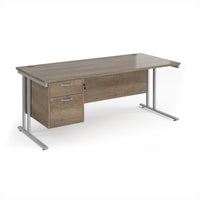 Maestro 25 cantilever 800mm deep desk with 2 drawer ped