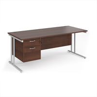 Maestro 25 cantilever 800mm deep desk with 2 drawer ped