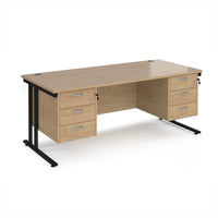 Maestro 25 cantilever 800mm deep desk with 2 x 3 drawer peds
