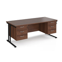 Maestro 25 cantilever 800mm deep desk with 2 x 3 drawer peds