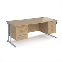 Maestro 25 cantilever 800mm deep desk with 2 x 3 drawer peds