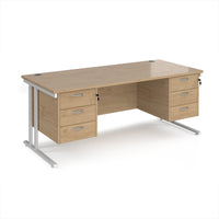 Maestro 25 cantilever 800mm deep desk with 2 x 3 drawer peds