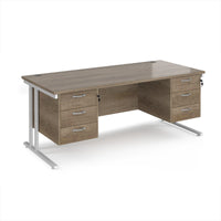 Maestro 25 cantilever 800mm deep desk with 2 x 3 drawer peds