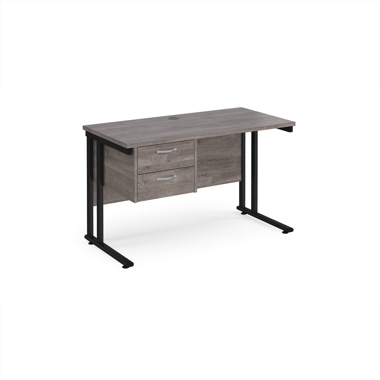 Maestro 25 cantilever 600mm deep desk with 2 drawer ped