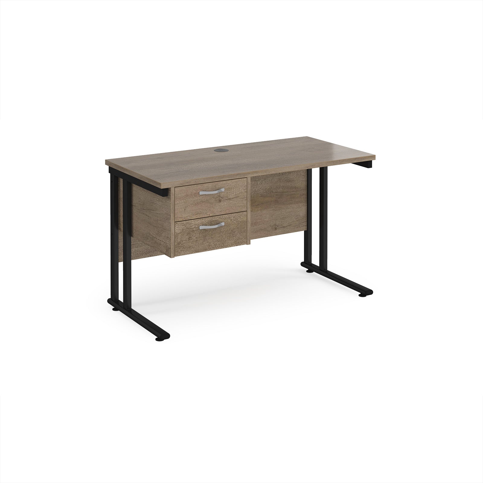 Maestro 25 cantilever 600mm deep desk with 2 drawer ped