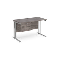 Maestro 25 cantilever 600mm deep desk with 2 drawer ped