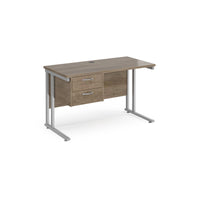 Maestro 25 cantilever 600mm deep desk with 2 drawer ped
