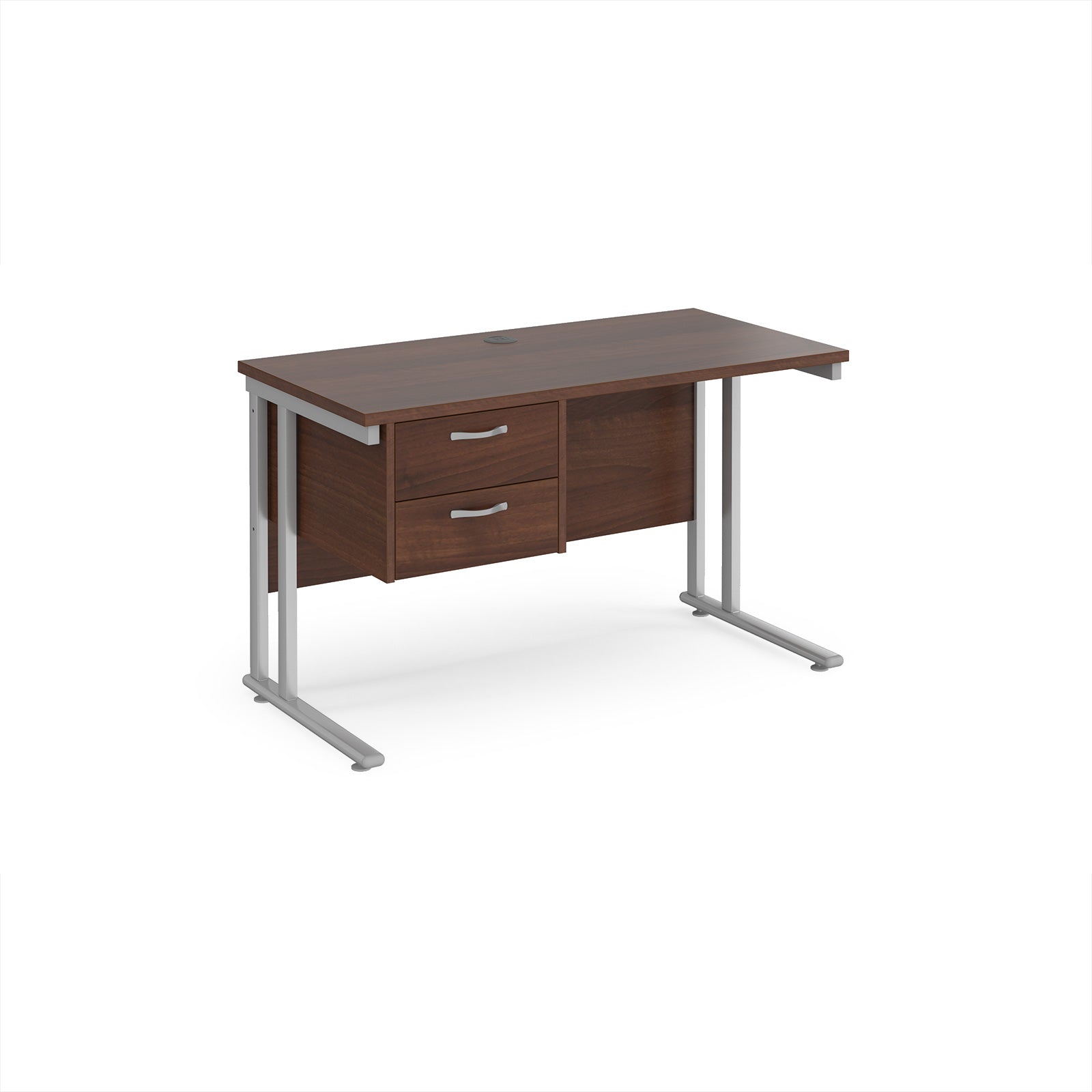 Maestro 25 cantilever 600mm deep desk with 2 drawer ped