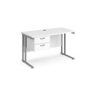 Maestro 25 cantilever 600mm deep desk with 2 drawer ped
