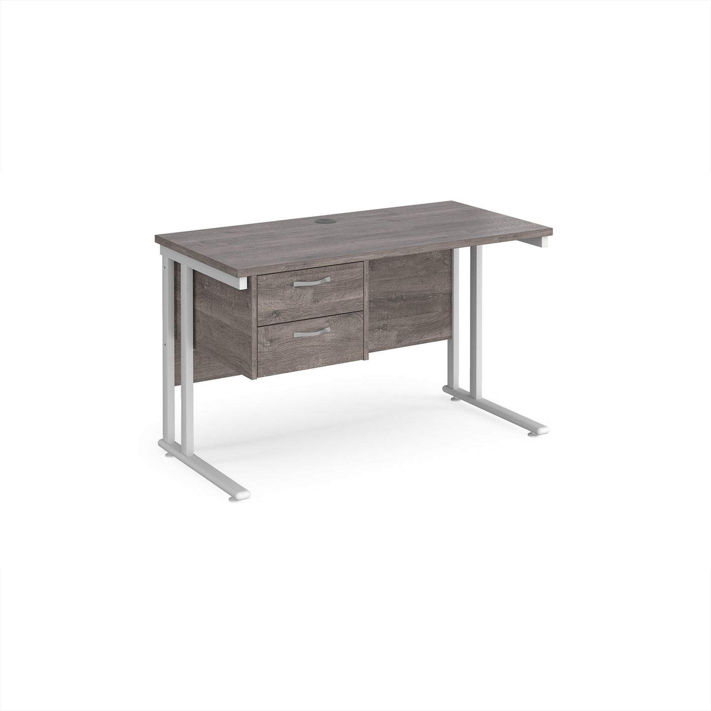 Maestro 25 cantilever 600mm deep desk with 2 drawer ped