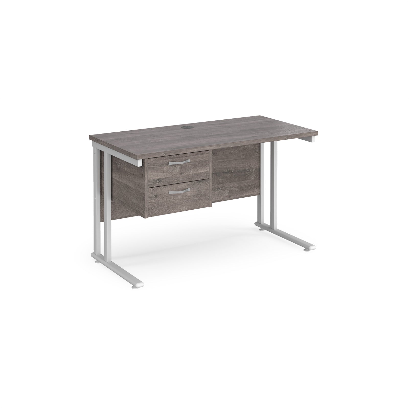 Maestro 25 cantilever 600mm deep desk with 2 drawer ped