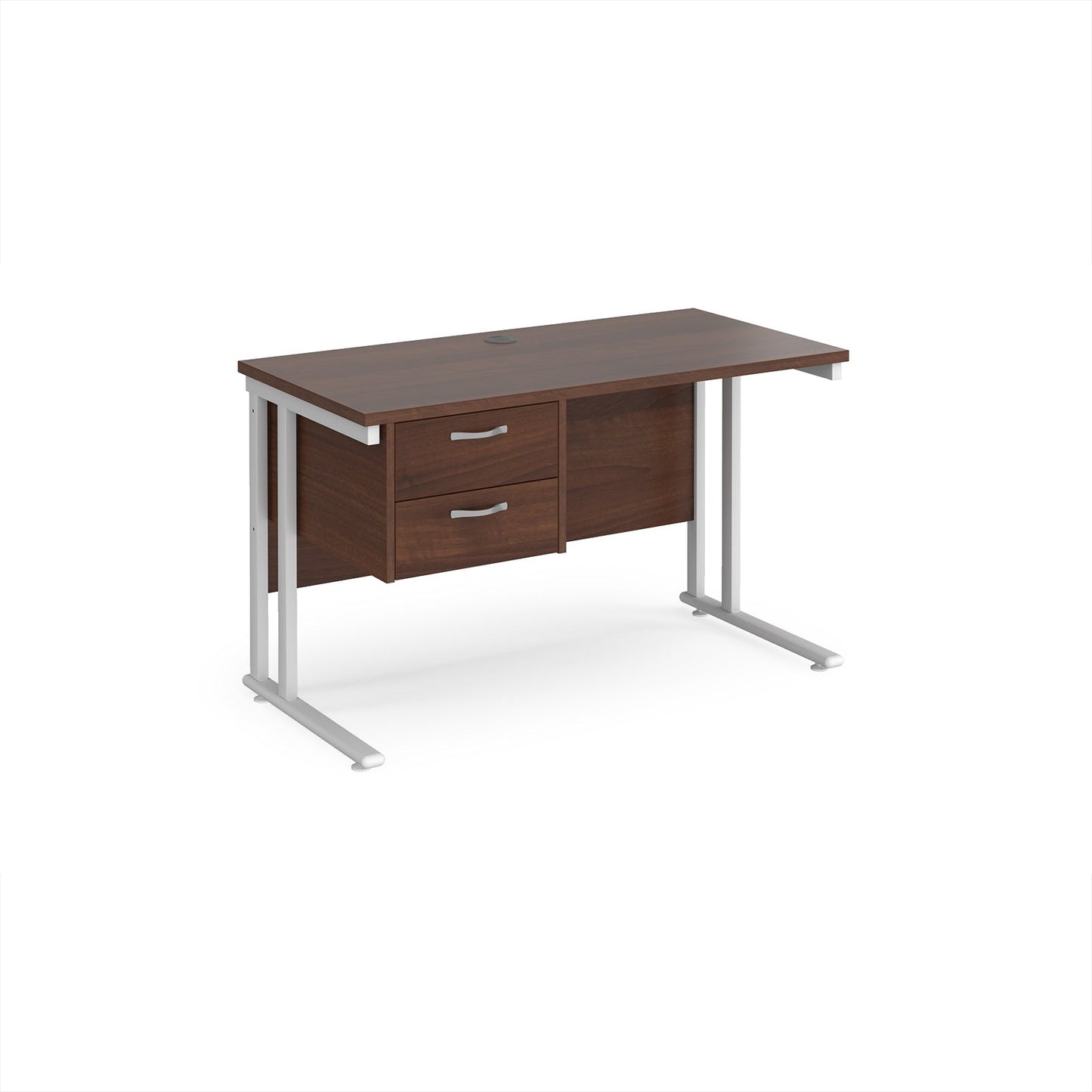 Maestro 25 cantilever 600mm deep desk with 2 drawer ped