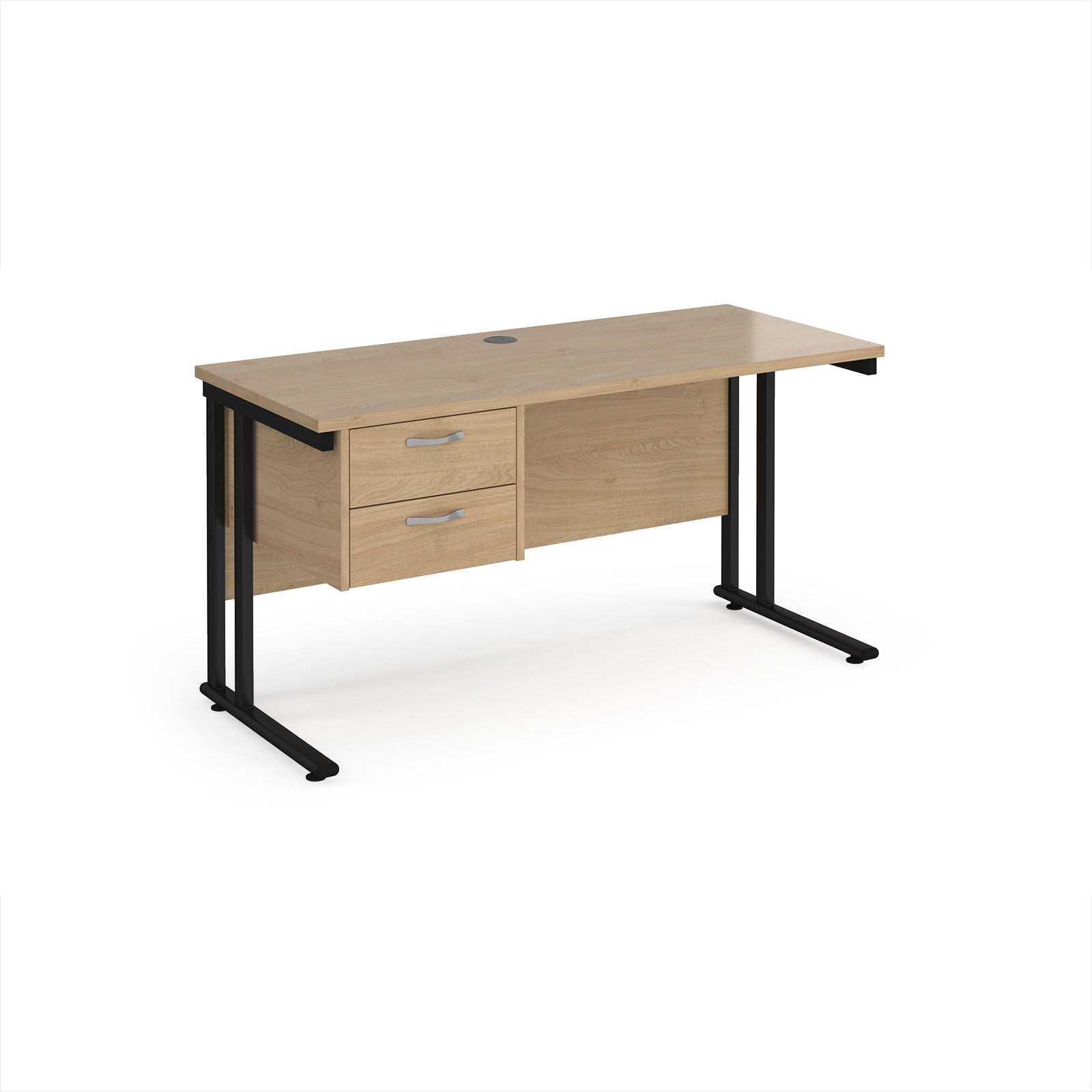 Maestro 25 cantilever 600mm deep desk with 2 drawer ped