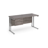 Maestro 25 cantilever 600mm deep desk with 2 drawer ped