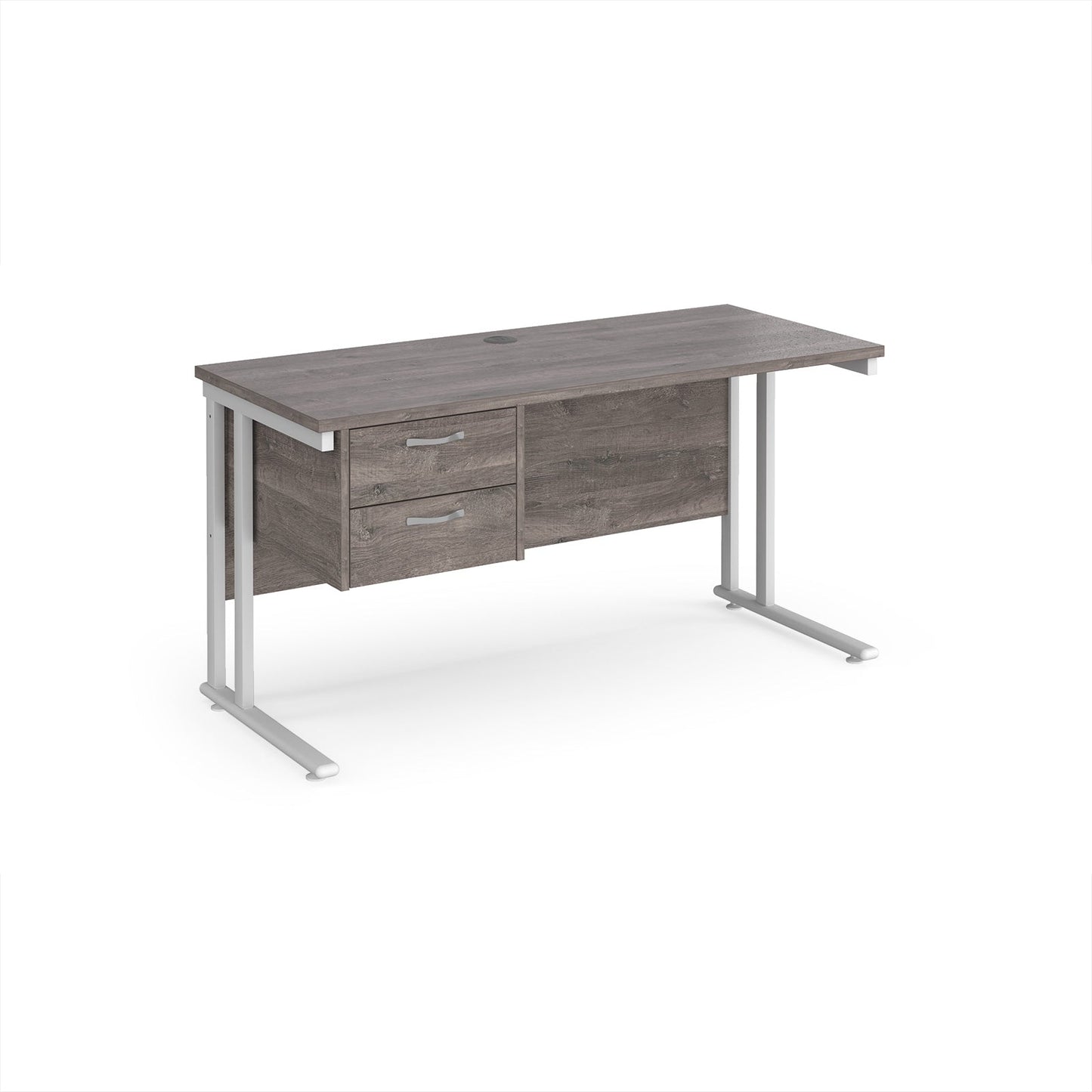 Maestro 25 cantilever 600mm deep desk with 2 drawer ped
