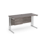 Maestro 25 cantilever 600mm deep desk with 2 drawer ped