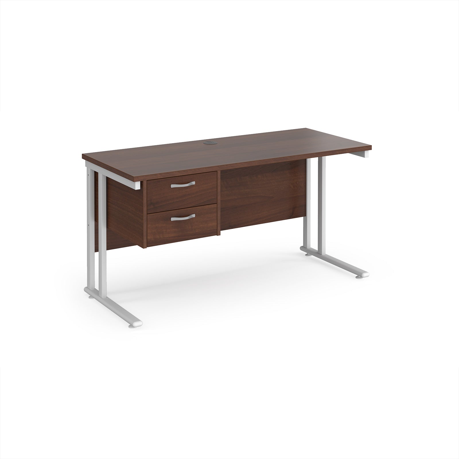 Maestro 25 cantilever 600mm deep desk with 2 drawer ped