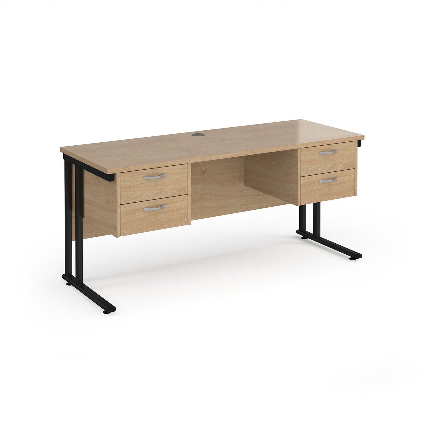 Maestro 25 cantilever 600mm deep desk with 2 x 2 drawer peds