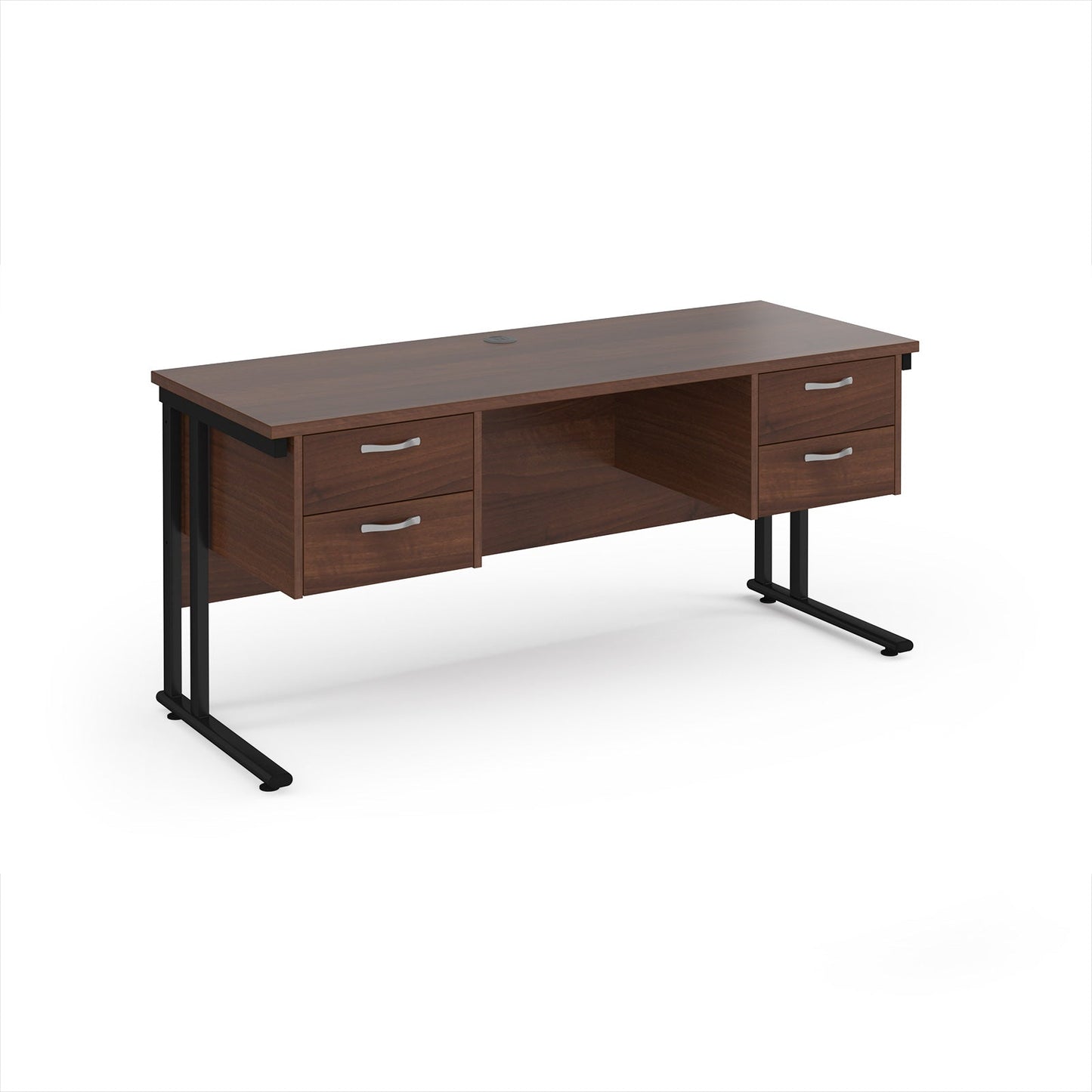 Maestro 25 cantilever 600mm deep desk with 2 x 2 drawer peds