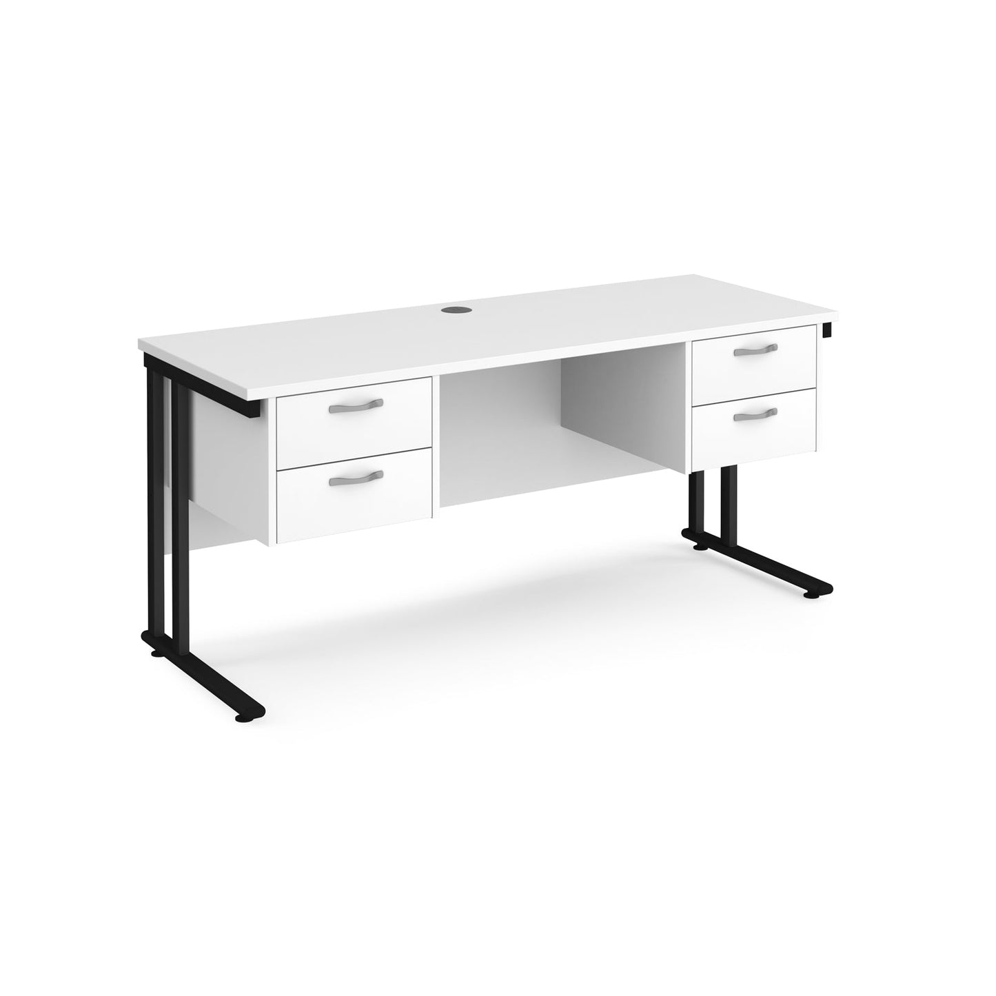 Maestro 25 cantilever 600mm deep desk with 2 x 2 drawer peds
