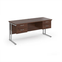 Maestro 25 cantilever 600mm deep desk with 2 x 2 drawer peds