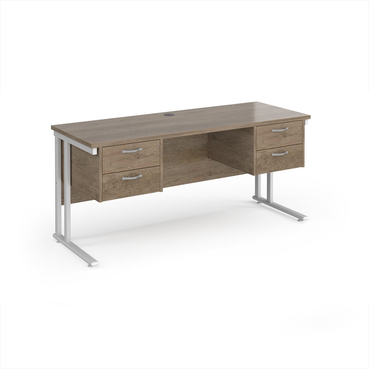 Maestro 25 cantilever 600mm deep desk with 2 x 2 drawer peds