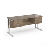 Maestro 25 cantilever 600mm deep desk with 2 x 2 drawer peds