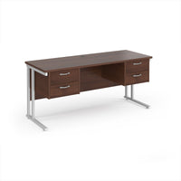 Maestro 25 cantilever 600mm deep desk with 2 x 2 drawer peds