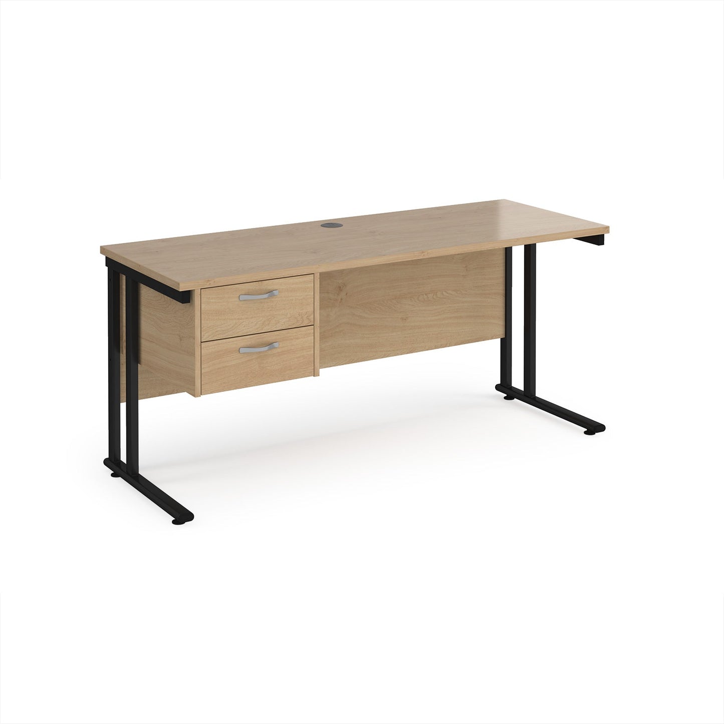 Maestro 25 cantilever 600mm deep desk with 2 drawer ped
