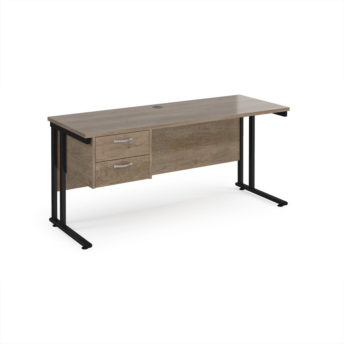 Maestro 25 cantilever 600mm deep desk with 2 drawer ped