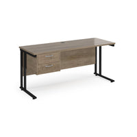 Maestro 25 cantilever 600mm deep desk with 2 drawer ped