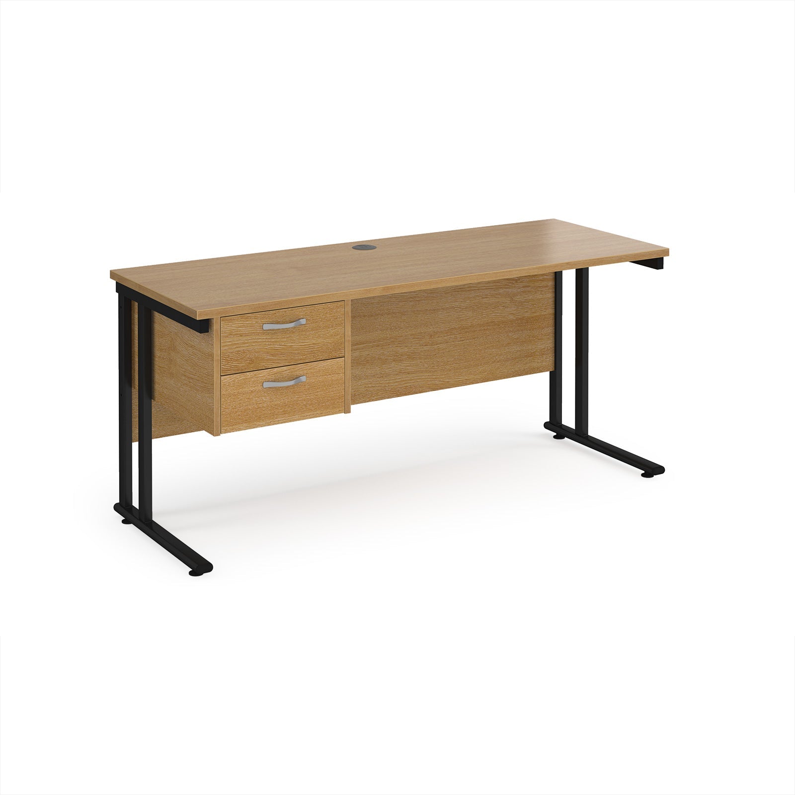 Maestro 25 cantilever 600mm deep desk with 2 drawer ped