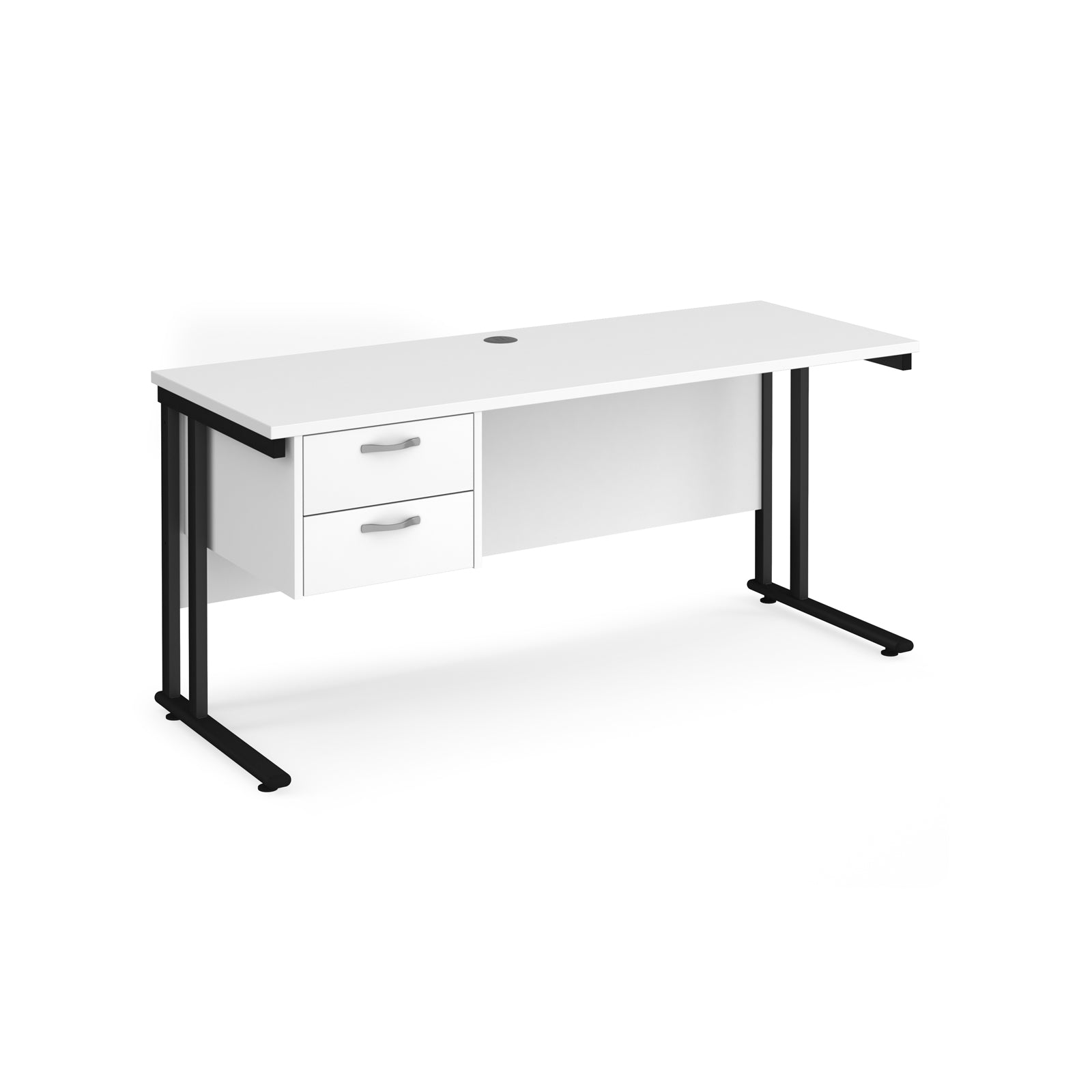 Maestro 25 cantilever 600mm deep desk with 2 drawer ped