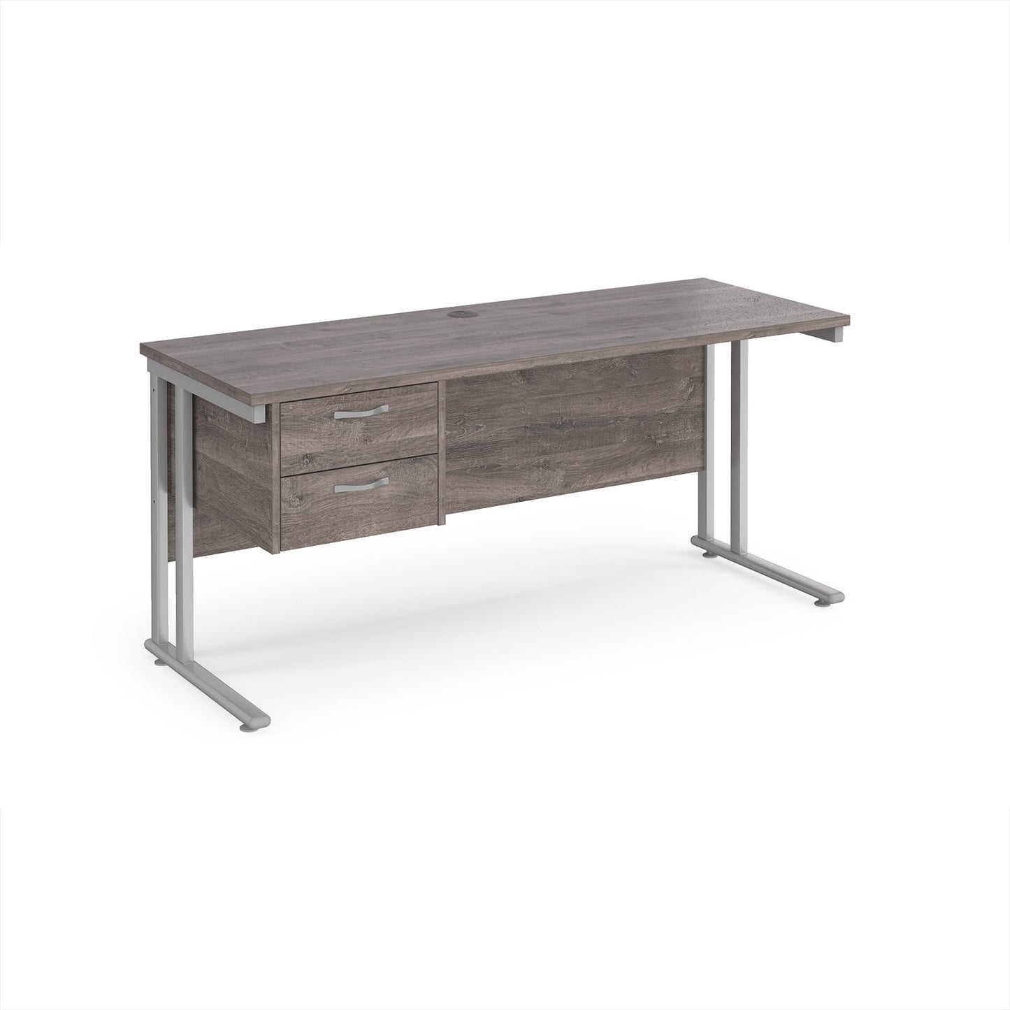 Maestro 25 cantilever 600mm deep desk with 2 drawer ped