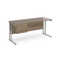 Maestro 25 cantilever 600mm deep desk with 2 drawer ped