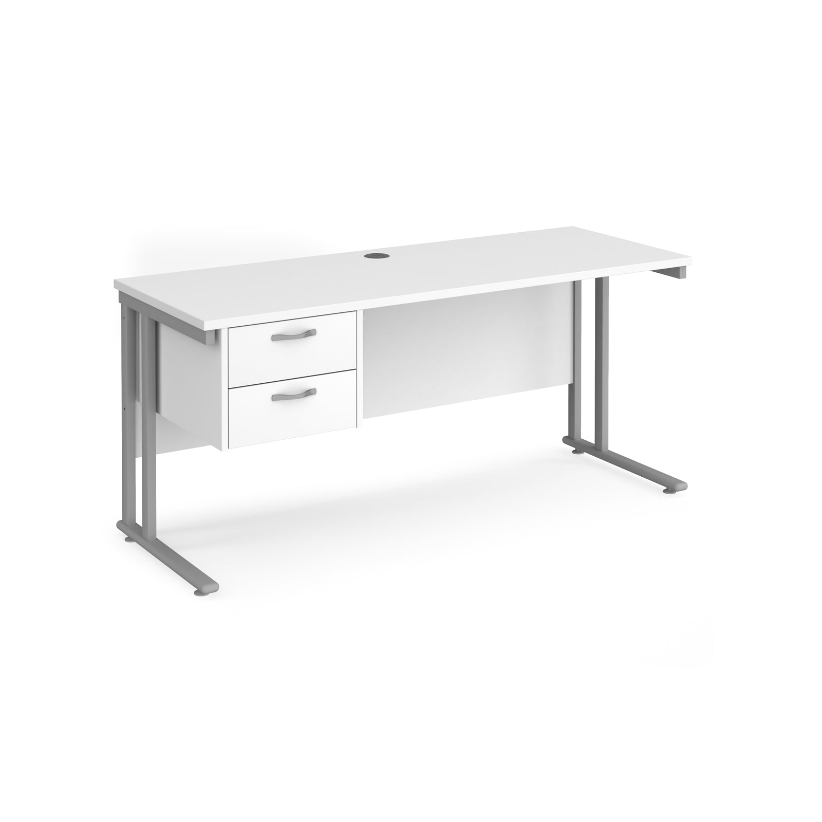 Maestro 25 cantilever 600mm deep desk with 2 drawer ped
