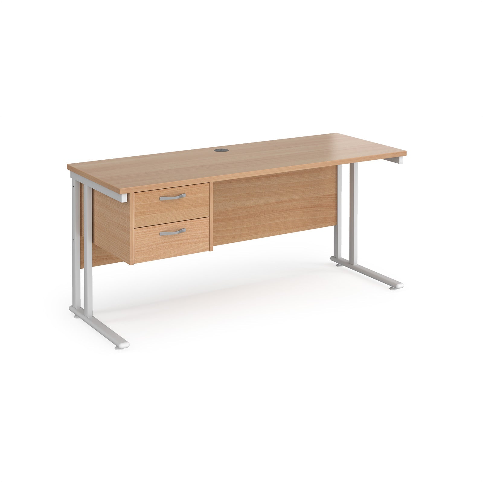 Maestro 25 cantilever 600mm deep desk with 2 drawer ped