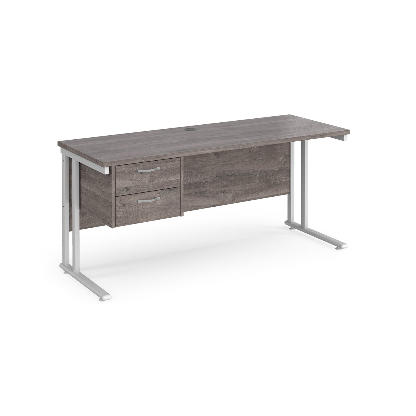 Maestro 25 cantilever 600mm deep desk with 2 drawer ped