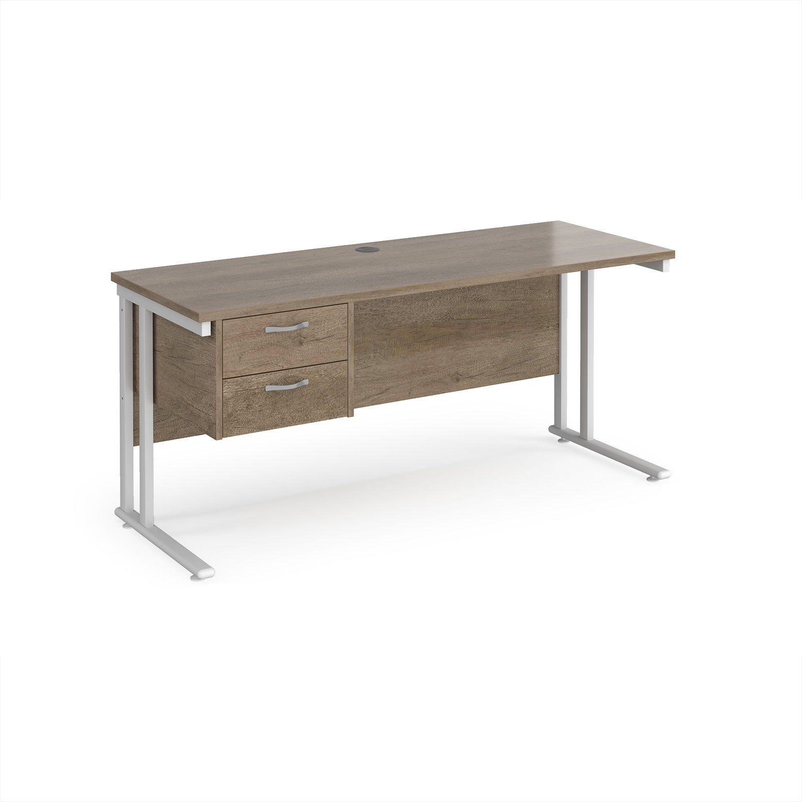 Maestro 25 cantilever 600mm deep desk with 2 drawer ped