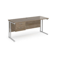 Maestro 25 cantilever 600mm deep desk with 2 drawer ped