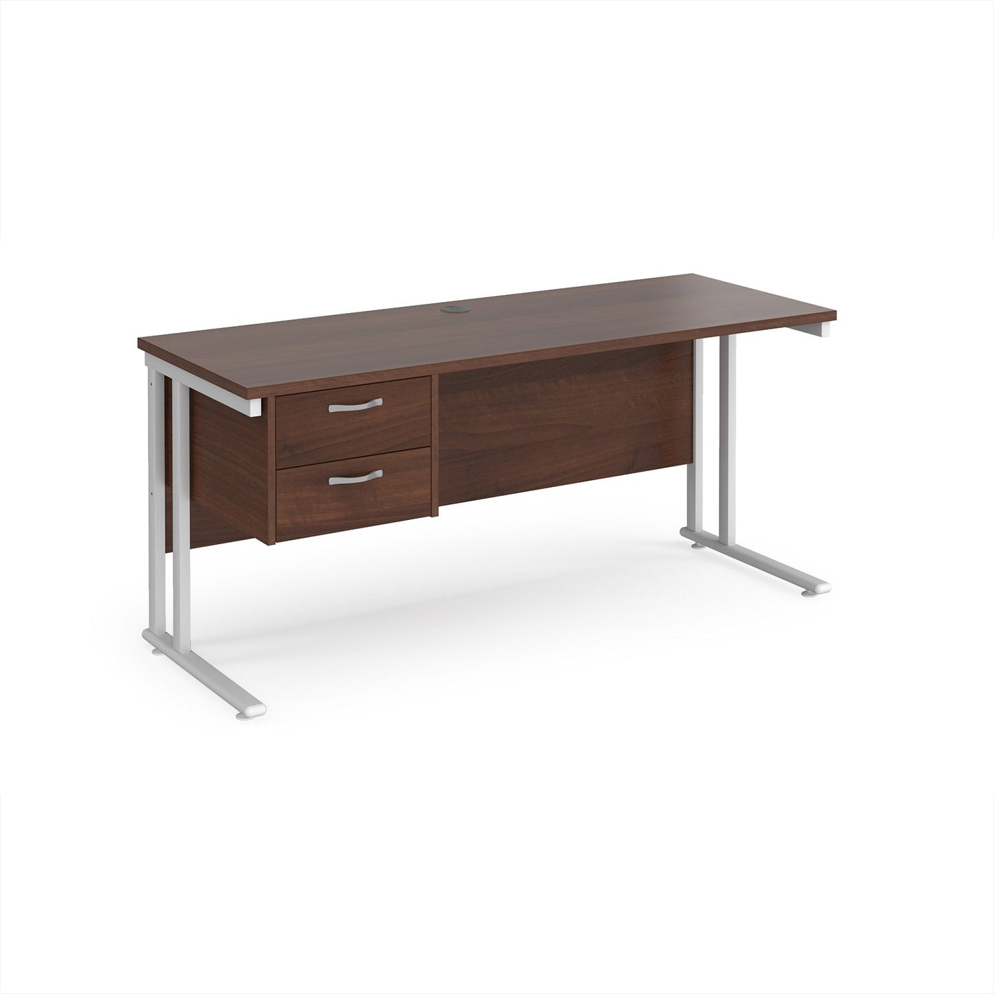 Maestro 25 cantilever 600mm deep desk with 2 drawer ped