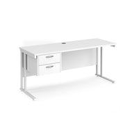 Maestro 25 cantilever 600mm deep desk with 2 drawer ped