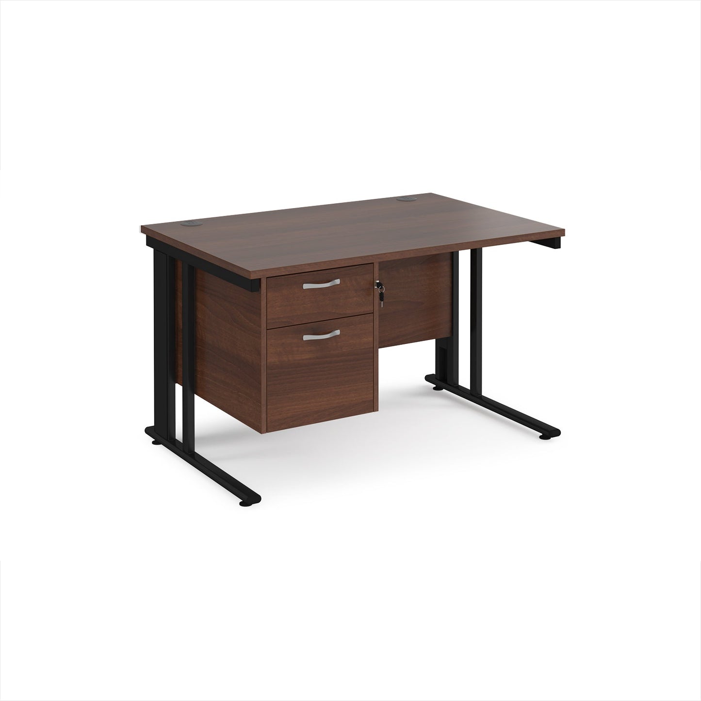 Maestro 25 cable managed 800mm deep desk with 2 drawer ped