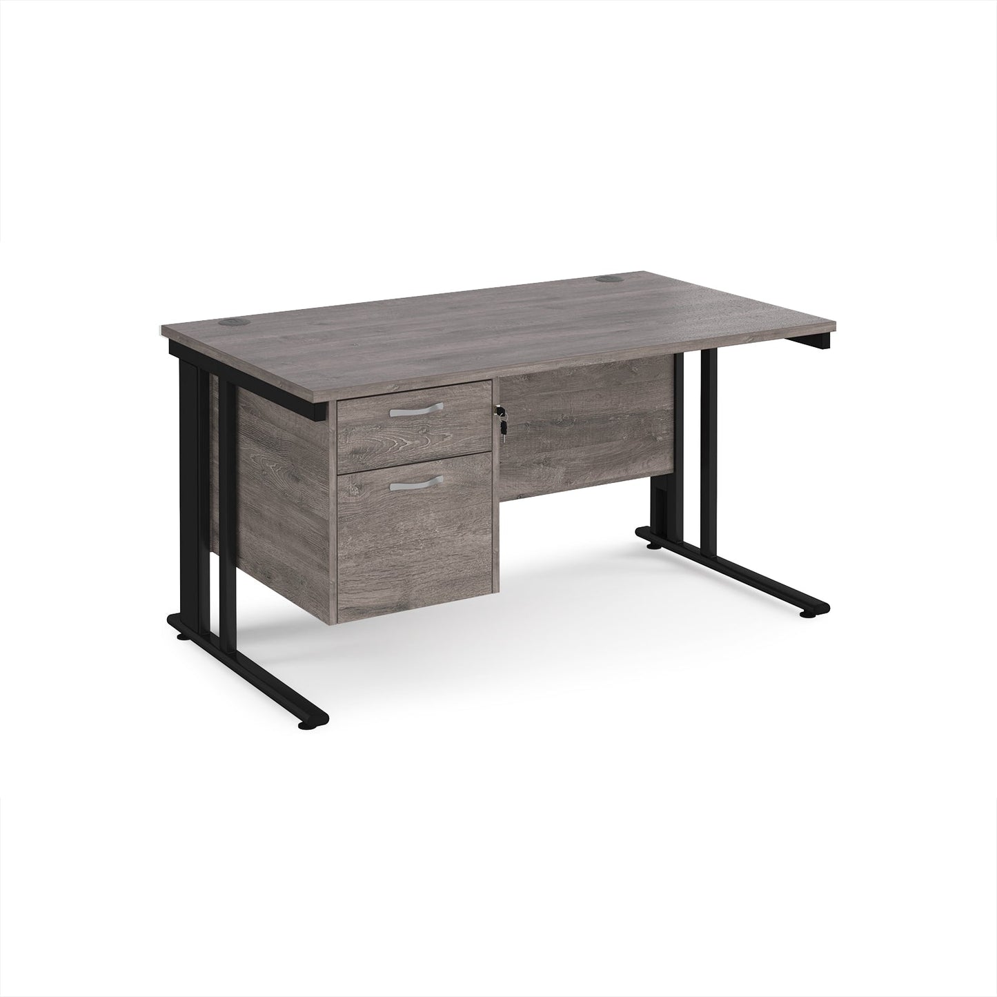 Maestro 25 cable managed 800mm deep desk with 2 drawer ped