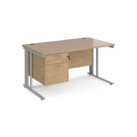 Maestro 25 cable managed 800mm deep desk with 2 drawer ped