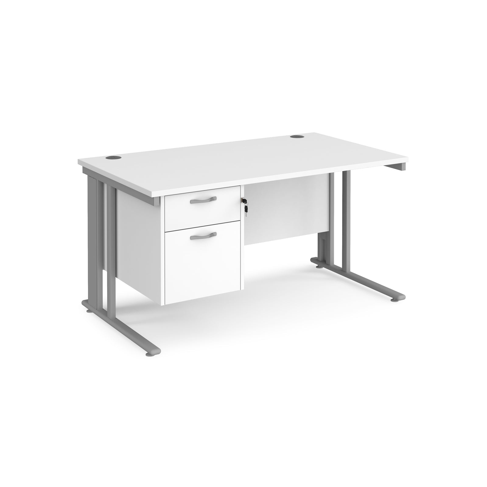 Maestro 25 Cable Managed 800Mm Deep Desk With 2 Drawer Ped