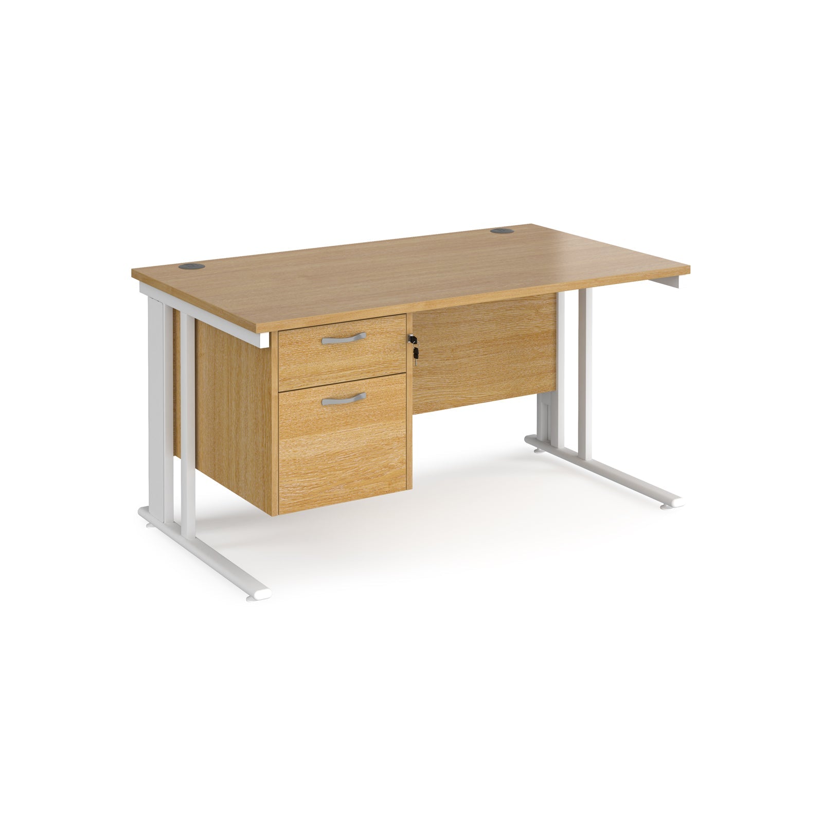 Maestro 25 Cable Managed 800Mm Deep Desk With 2 Drawer Ped